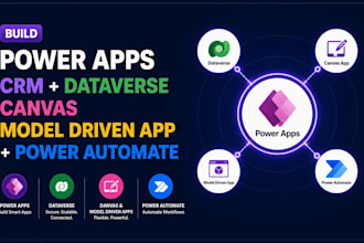 build power apps crm dataverse canvas model driven app power automate