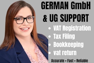 do ongoing bookkeeping, vat and tax filing for gmbh and ug in germany