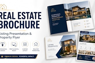 design real estate brochure listing presentation and real estate property flyer