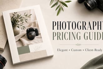 design a professional photography pricing guide