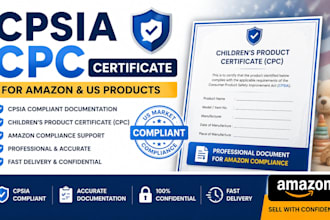 provide cpsia compliant CPC certificate for amazon and US products