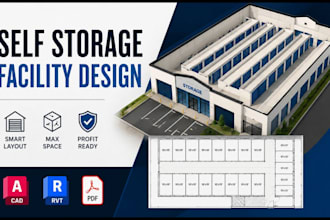 design self storage facility, mini storage floor plan, storage cad