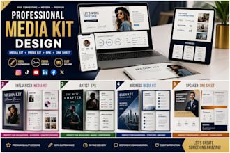 design a professional media kit press kit epk, speaker one sheet and canva media