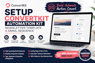 setup convertkit automation kit newsletter template and email sequence