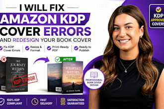 fix amazon KDP cover errors, redesign your book cover for amazon kdp publishing