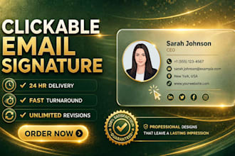 create html email signature or clickable html email signature, outlook signature