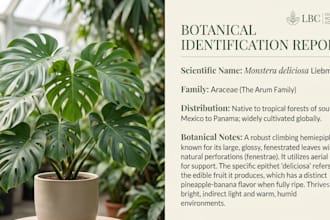 identify tropical plants from photos with scientific accuracy