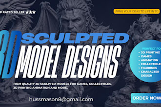 sculpt detailed 3d models and miniatures dnd for resin print