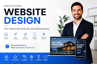 design airbnb, real estate, plumbing, hvac and cleaning websites