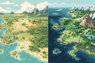 draw vector map and illustration
