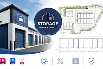 create self storage site plan, storage layout, storage cad drawing