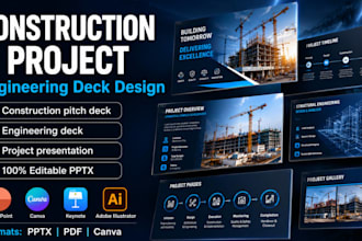 design company construction, project presentation, engineering presentation deck