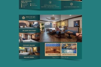 design hospitality company brochure, airbnb property booklet, guidebook