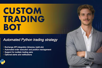 develop a custom python trading bot for bybit, binance etc