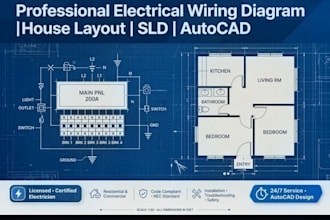 design 2d electrical wiring diagram and single line layout