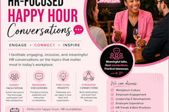 facilitate engaging HR focused happy hour conversations for professionals