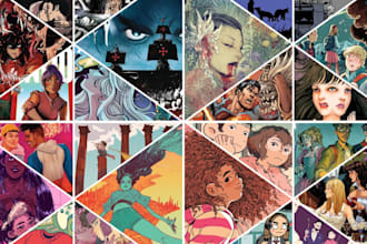 create comic book and graphic novel art, manga and comic illustrations