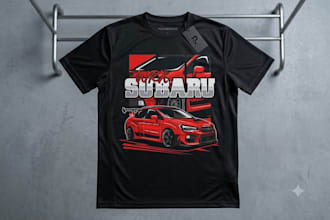 cartoon cyber car design logo tshirt