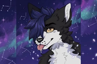 draw your furry art headshot fursona profile picture furry oc furry icon