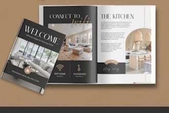 design airbnb welcome guidebook, hospitality brochure, guest booklet