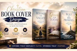 design a christian book cover for fiction, devotionals, or non fiction
