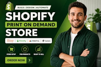 create a high converting shopify print on demand store with etsy integration
