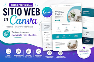diseñaré un sitio web profesional en canva moderno, atractivo y responsive