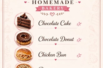 design a professional bakery menu in canva