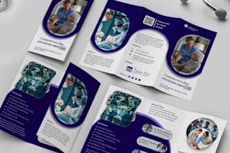 design promotional trifold brochure for med spa skin care cosmetic dental clinic