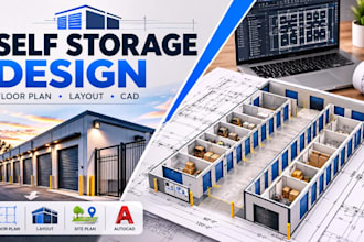 design mini storage floor plan, self storage layout, architectural drawing