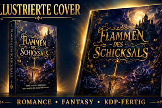 ich gestalte ein illustriertes romance order fantasy buchcover für KDP