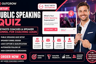 setup outgrow public speaking quiz keynote coaches speaker funnel coaching leads