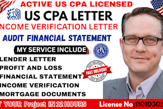 prepare income verification letters and financial statements