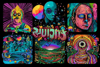 create psychedelic and trippy style for your brand
