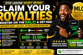 register your songs on the mlc for global unclaimed royalties
