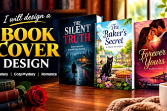 design a book cover, mystery book cover, cozy mystery or romance book cover