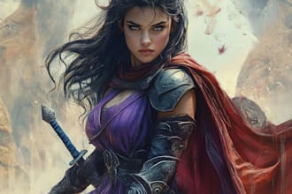 paint a character illustration in a fantasy world