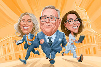 singel funny caricature professional business caricature