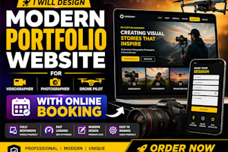 design portfolio website videographer photographer drone with online booking