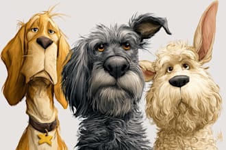 draw a caricature of your dog cat or other pet