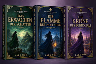 diseño de portada ilustrada romantasy o romance para tu libro