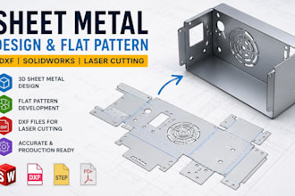 sheet metal design flat pattern dxf solidworks laser cutting cad