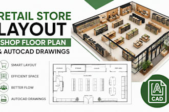 design retail store layout shop floor plan and autocad drawings