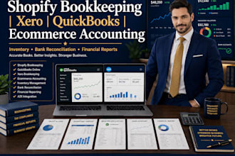 manage shopify bookkeeping, xero, quickbooks, inventory and ecommerce accounting