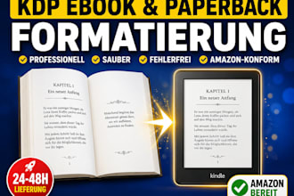 formatierung von KDP ebooks und taschenbüchern für amazon