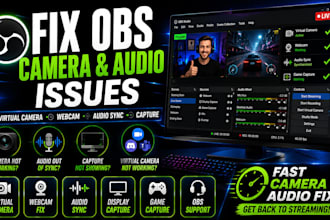 fix obs virtual camera, webcam, audio sync, and capture issues