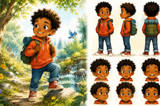 design your children book main character for picture book stories