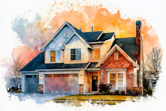 create home portrait watercolor art from photo