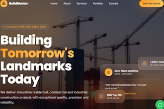 design construction, contractor, roofing, hvac, plumbing website with SEO