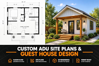 design custom adu site plans and backyard guest house plans